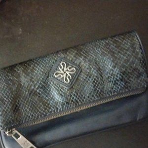 Simply Vera Grey/Green Wallet Zipper Travel Pocket
